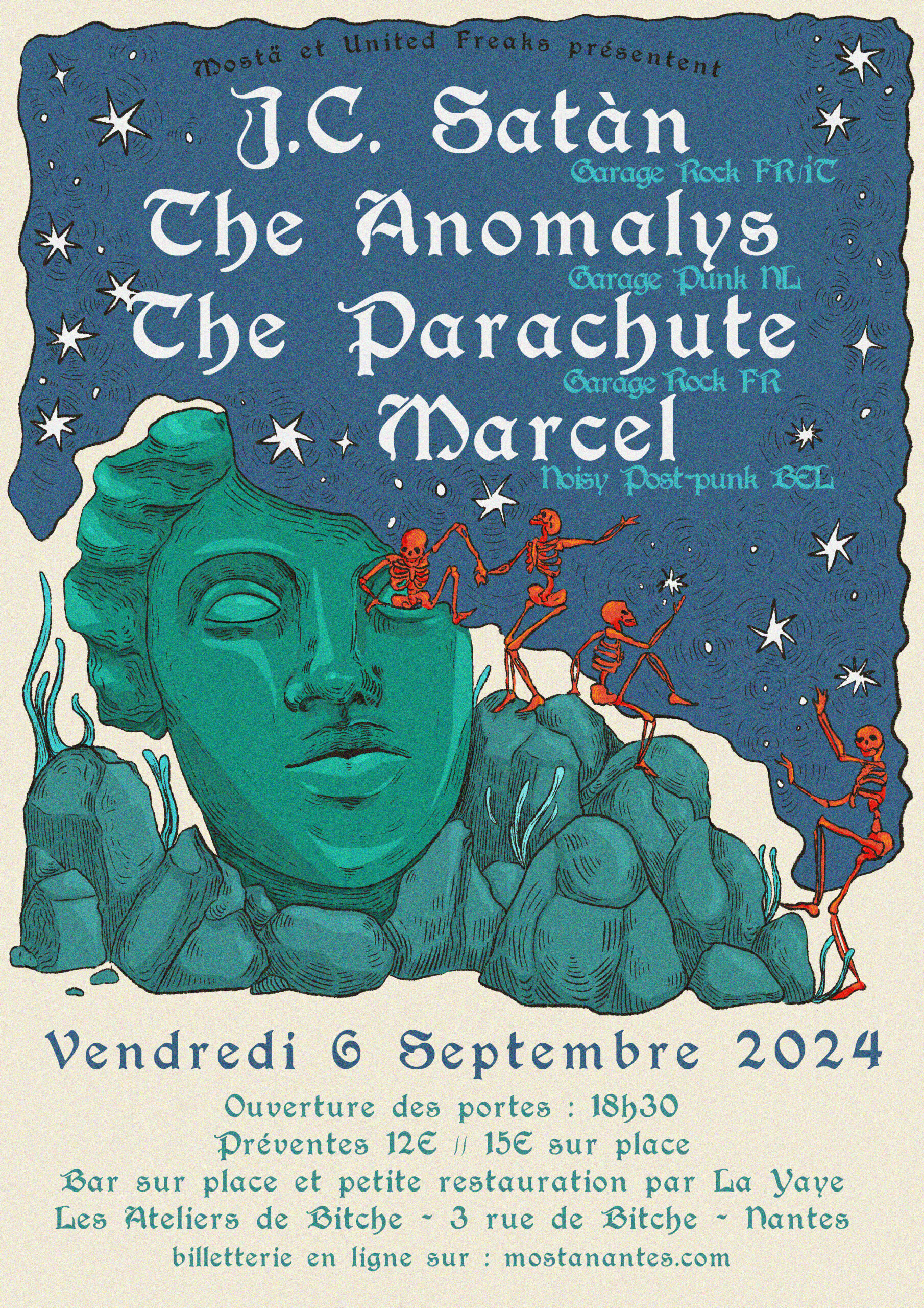 J.C SATAN + THE ANOMALYS + MARCEL + THE PARACHUTE • LES ATELIERS DE BITCHE