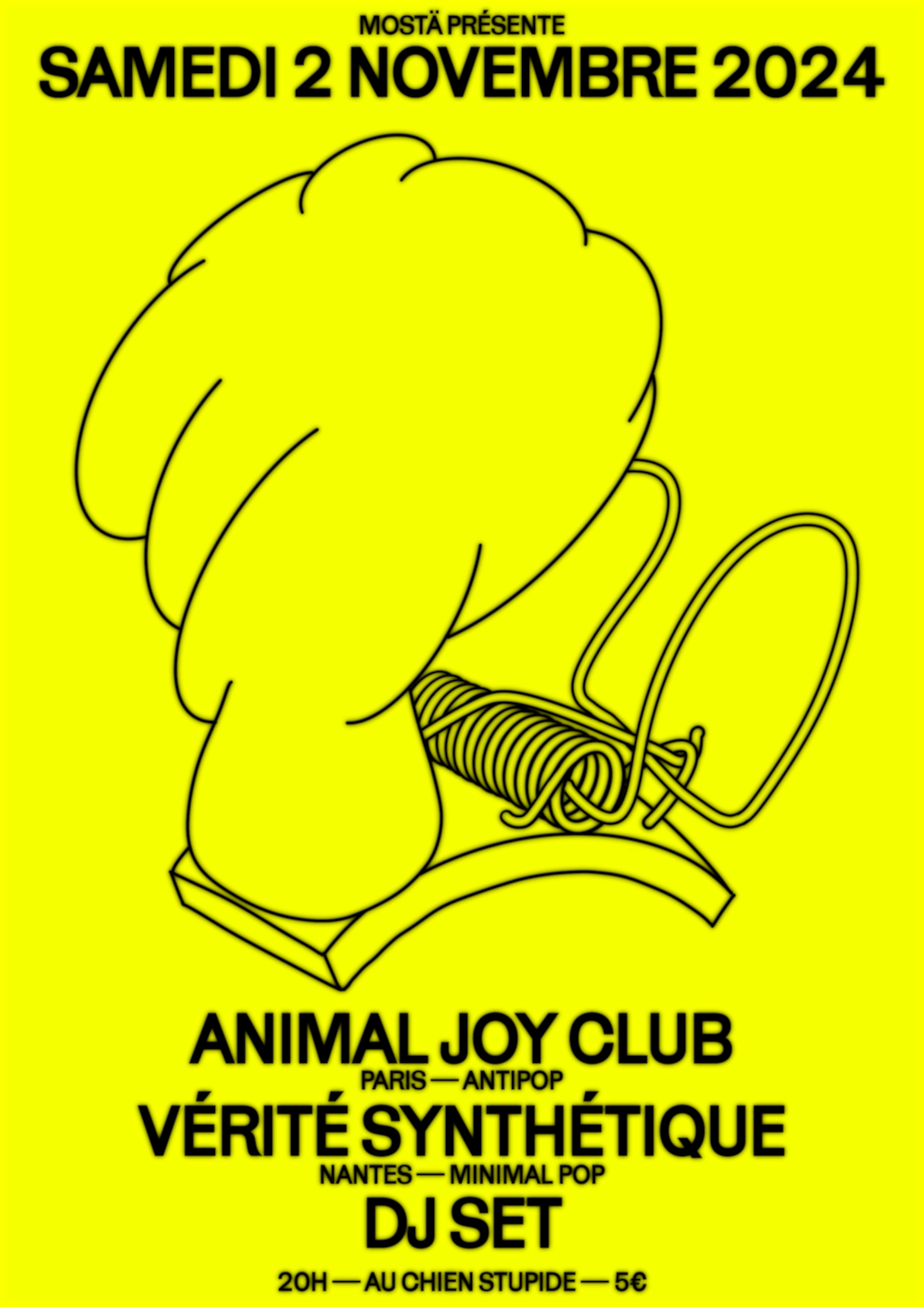 ANIMAL JOY CLUB + VÉRITÉ SYNTHÉTIQUE • AU CHIEN STUPIDE